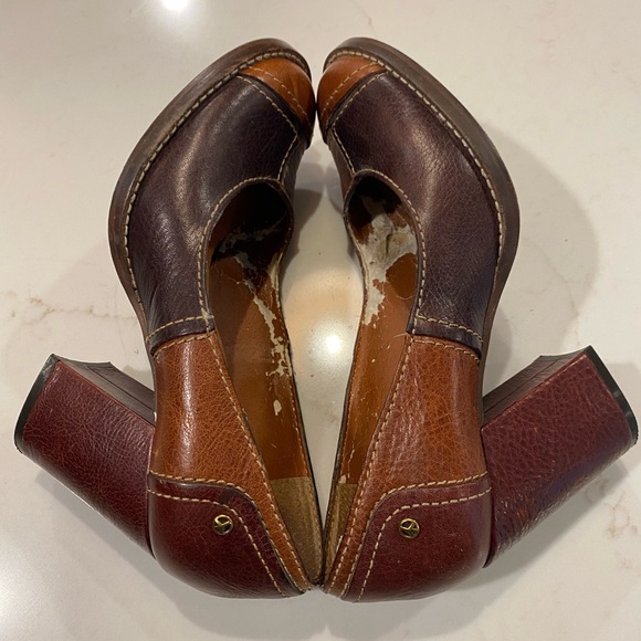 Lucky Brand Patchwork Leather Block Heels Size 7.5 - Picture 4 of 12